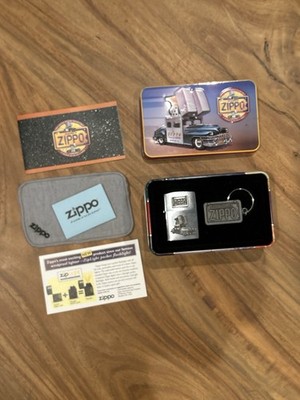 Zippo Lighter & Keychain Set Zippo Car Limited Edition Tin Box