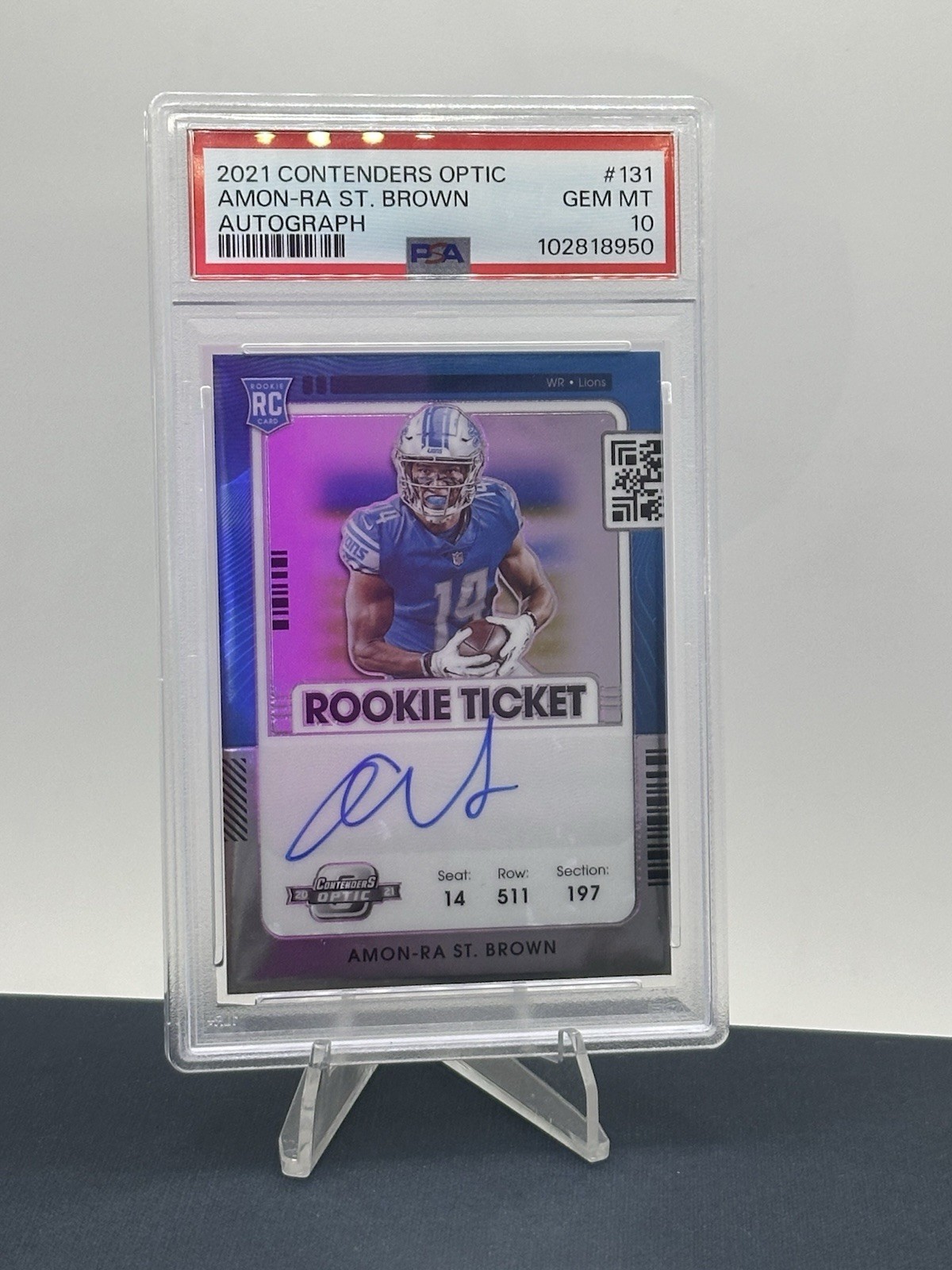 Amon-Ra St. Brown Panini Contenders Optic #131 Autograph