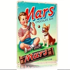 Vintage Mars Chocolate Bar Retro Tin Metal Signs Home Décor 8x12