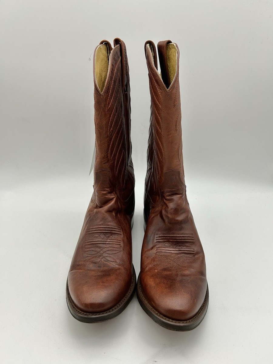 Tony Lama Men's Lenado Cognac Goat Rust Brown Leather Boots DR3036