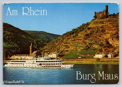 Burg Maus am Rhein Germany River Cruise Postcard Edition Michel