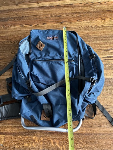 Vintage Jansport Scout Backpack External Aluminum Frame Support Blue Hiking - Picture 9 of 9