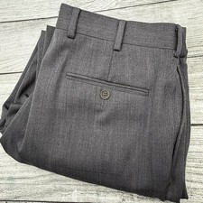 Brooks Brothers Dress Pants Mens 35x30 Gray Wool Madison Fit Pleated EUC