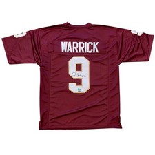 Peter Warrick Autographed Florida State FSU Seminoles (Garnet #9) Custom Jersey