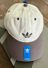 adidas Men s Relaxed Trefoil Strapback Off White/Grey Strata Hat