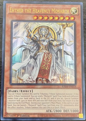 Ehther the Heavenly Monarch (UR) RA04-EN018 Quarter Century Stampede 1st Edition