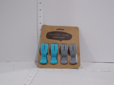 Stroller Pegs 4 Piece Pack by Funbliss   Blue & Gray Baby Clips   Used