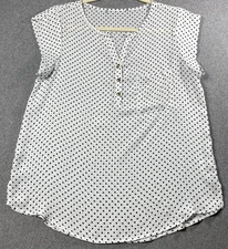 Women Sleeveless Dots Blouse Size M