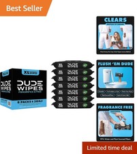 DUDE WIPES XL Flushable Wipes Fragrance Free 384 wipes