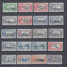 FALKLAND ISLANDS GVI  1938-50 SET OF 18 + 2 MINT  SG 146/163