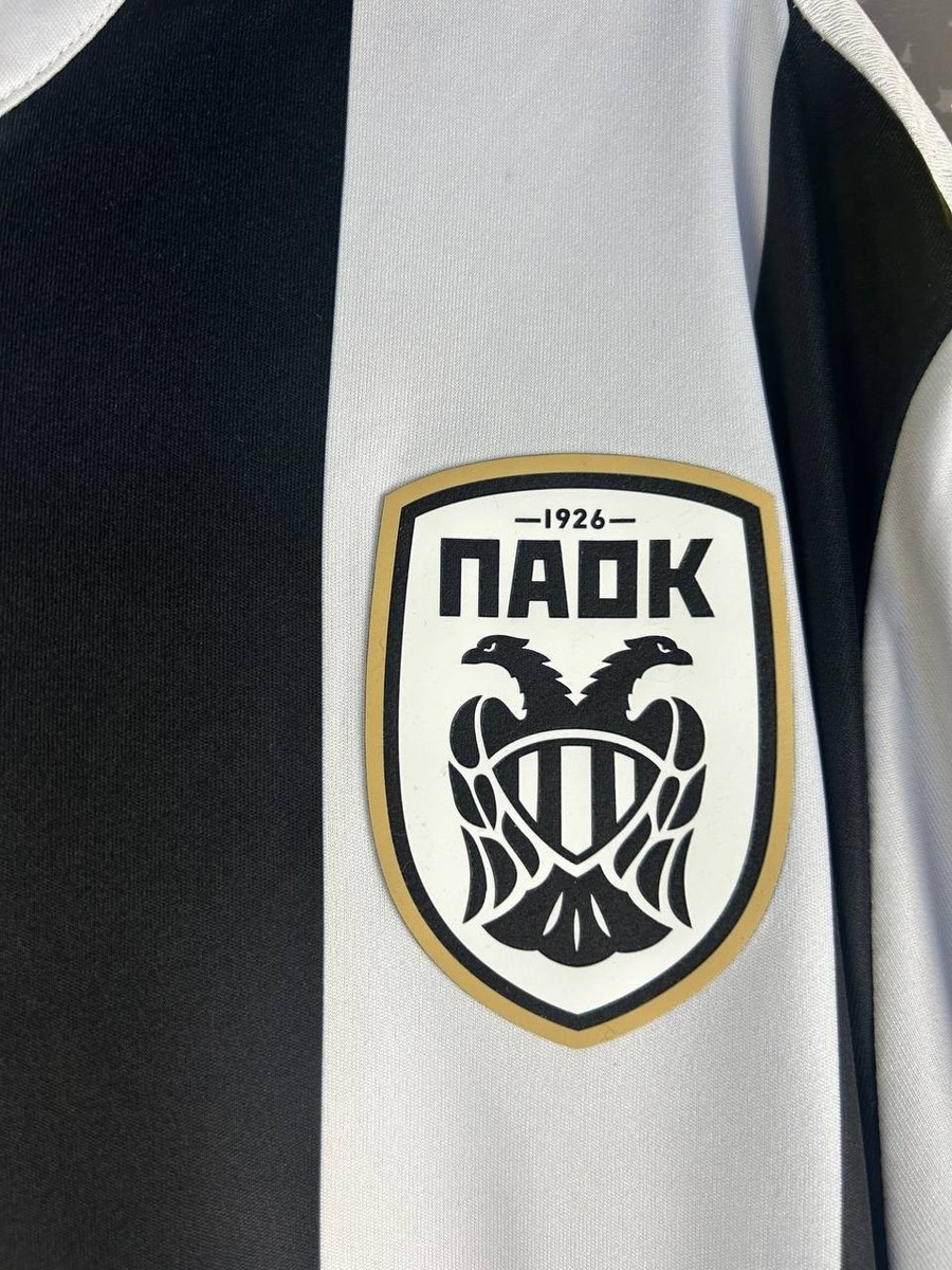 Maillot De Foot Domicile PAOK Salonique 2019/20 – Macron – Taille 4XL – Blanc Et Noir