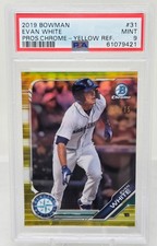 2019 Bowman Chrome Yellow Refractor EVAN WHITE RC CARD /75 PSA 9 MINT