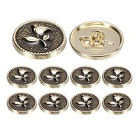 "10 StüCk MetallknöPfe, 15Mm/0.59\" Runde TulpenknöPfe FüR NäHen, Gold Schwarz"