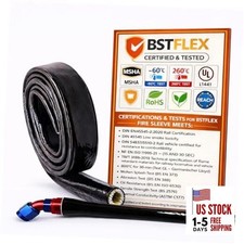 Heat Shield Fire Sleeve 3/4" ID x 5FT Silicone Coated Fiberglass for