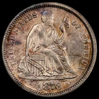 1876 Liberty Seated Dime PCGS MS62 Uncirculated TrueView Low Pop Toned