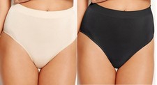 Wacoal Women's 2-Pack B-Smooth Brief Panty Underwear, Sand Nude 5 and Black