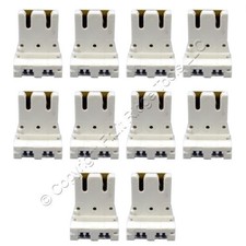 10 Leviton Fluorescent Lampholders T-8 T-12 Medium Bi-Pin Light Socket 13150-D5