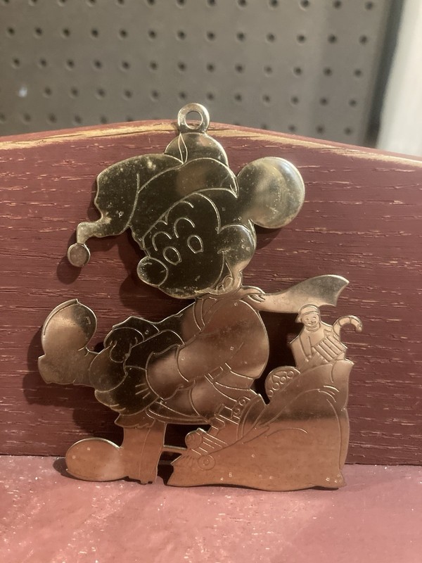 Vintage LILLIAN VERNON WALT DISNEY PROD. Brass Metal Ornament Mickey Mouse