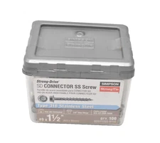 Simpson Strong Tie SD9112SS-R100 #9 x 1-1/2" Stainless Steel Screws 100 Pack