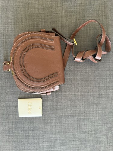 Chloe Marcie Saddle Bag Schultertasche Crossbody klein Leder hellbraun braun Kalbsleder OG - Bild 7 von 9