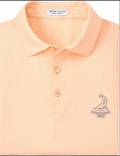 ⛳️Peter Millar Polo Pinehurst Golf Club Putter Boy Shirt Peach XL⛳️