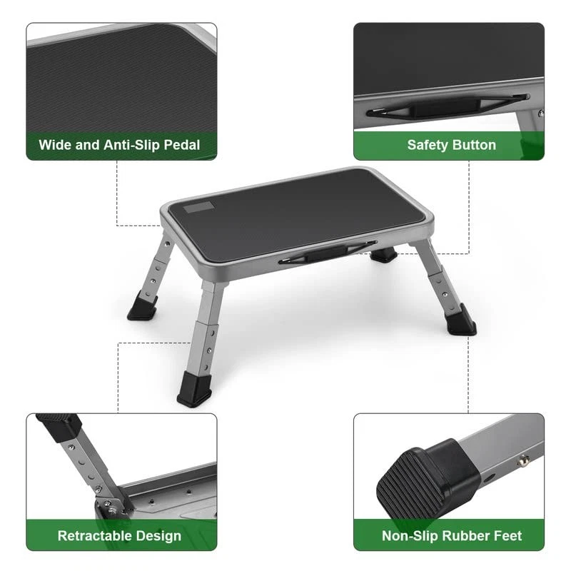 Foldable Step Stool Adjustable Non-Slip Ladder 330 Lbs Capacity - Image 4 of 4