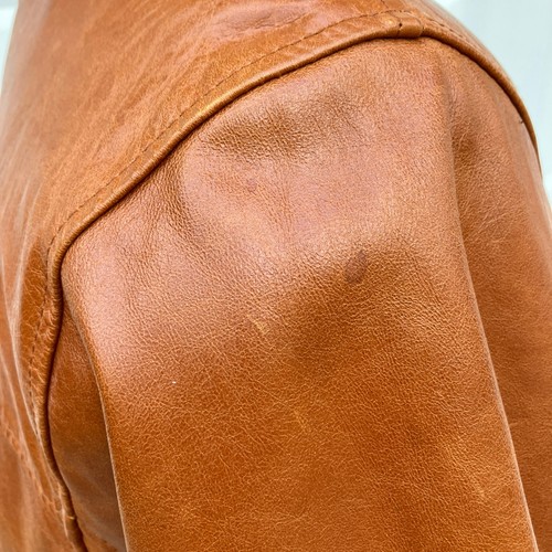 "Chaqueta de cuero de cordero para hombre 44"" pecho bronceado botón ropa de trabajo a medida clásica" - Imagen 14 de 15