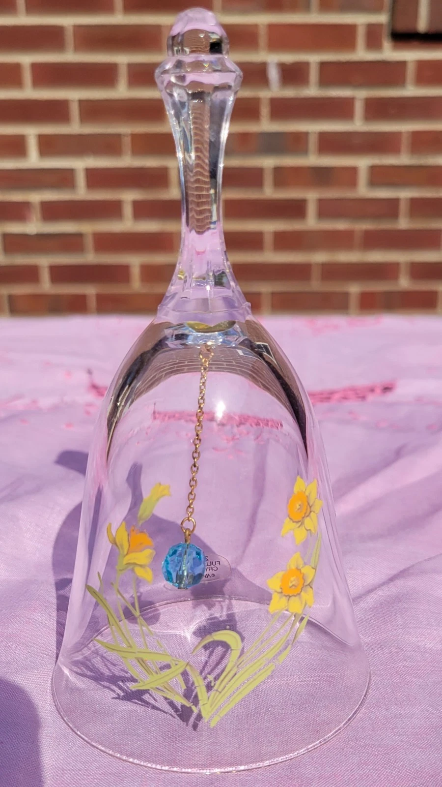 Vintage 1990s Clear Glass Avon Bell (Flower Pedals Coming Off)