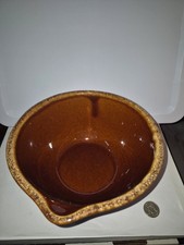 Vintage Hull Pottery Brown Drip Batter Mixing Bowl 8 Lip Oven Proof Usa Dr41