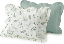 Toddler Pillowcases 13"x18", Ruffled Muslin Cotton, Envelope Closure