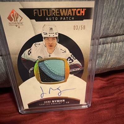 Upper Deck 2025-26 SP Authentic Jani Nyman Future Watch Auto Patch RC #124 3 /50