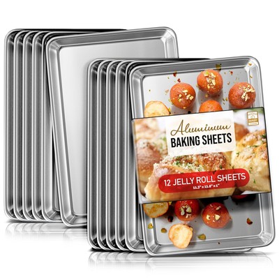 Eatex Aluminum king Sheet Set 12 Pack Cookie Sheet Set 10'' x 15'' Jelly Roll
