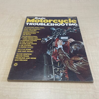Petersens Basic Motorcycle Troubleshooting Manual Guide 1974 Paperback KG JD