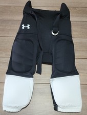 NWT Under Armour Youth UA Integrated Padded Football Pants YSM Black/White 50