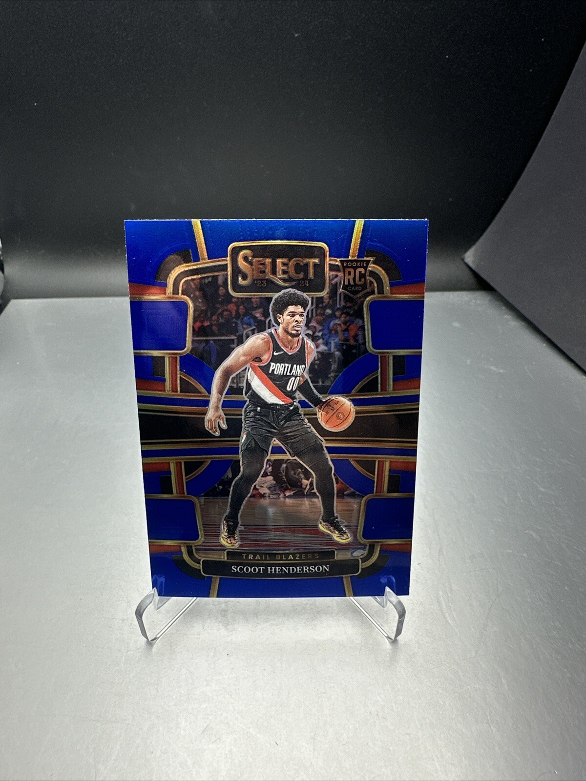 2023-24 Panini Select Concourse Blue Prizm #77 Scoot Henderson (RC) Trailblazers