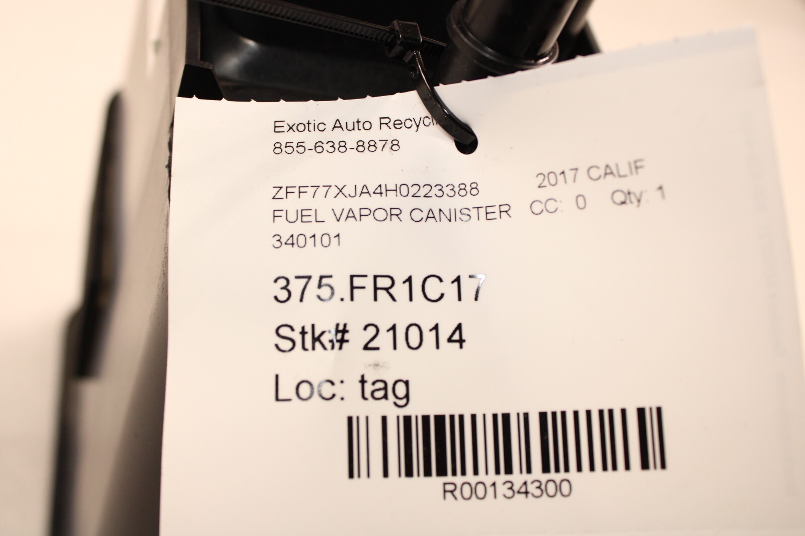 Ferrari California, Fuel Vapor Canister, Used, P/N 340101