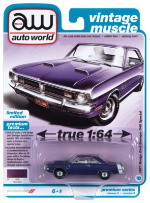 Auto World AWSP105B - 1:64 Premium Series - 1971 Dodge Dart Swinger 340 Special