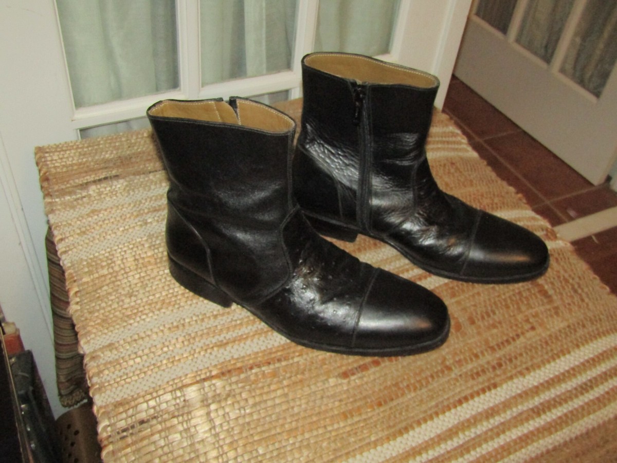 Unbranded Black Soft Leather Side Zip Beatle Boots Men display picture 3