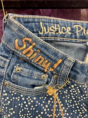 Justice sz. 8 upcycle girls Moana inspired hand painted jeans