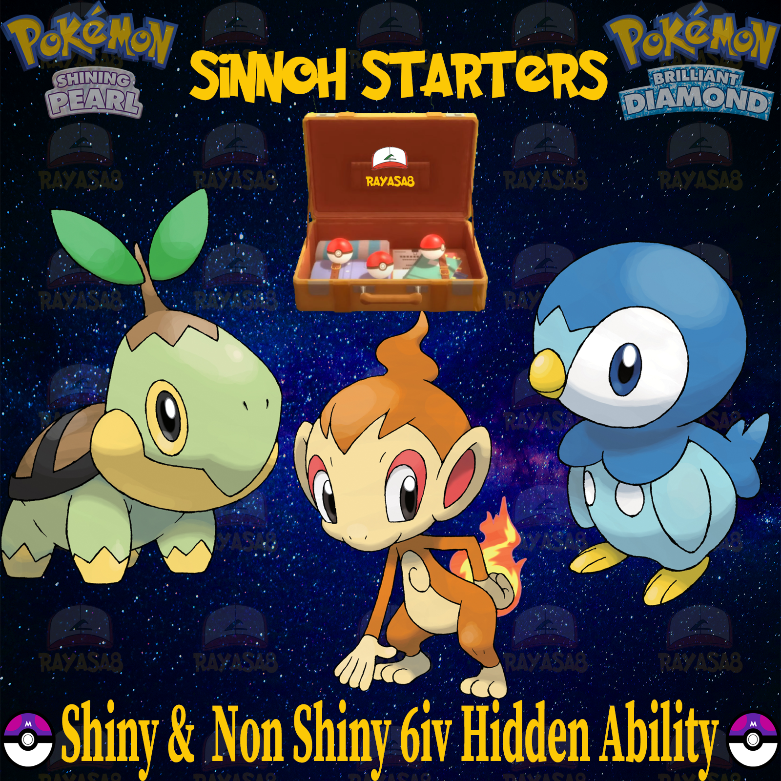 🌟Hoenn Starters Pokémon Shining Pearl Brilliant Diamond Shiny non shiny  Home🌟