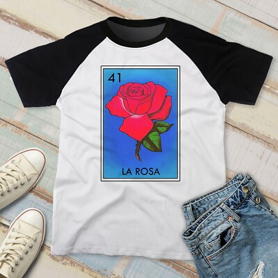 La Rosa T-Shirt Mexican Loteria Graphic Tee, Sandia, Sirena, more designs S-2XL
