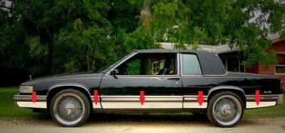 Fit 89-90 Cadillac Deville Coupe Rocker Panel Stainless Steel Trim