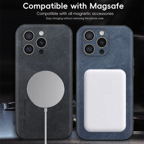 Für iPhone 16 15 14 Pro Max 13 12 Luxus Stoßfest Magnet Leder Hülle Cover - Bild 4 von 14