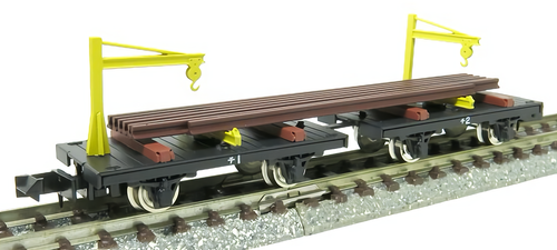 N Scale Aru-Model 2 Rail Transport Flat Cars w/Cranes Kit MOW Freight Car Wagon - Picture 7 of 12