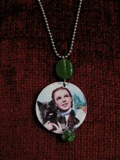 Wizard of Oz, Dorothy and Toto, Recycled bottle cap pendant/necklace, reversable