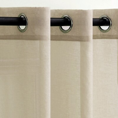 Tende Da Cucina Oscuranti 2 Pezzi - 90x120 Cm, Beige Chiaro, Con Anelli Per Finestre - Foto 7