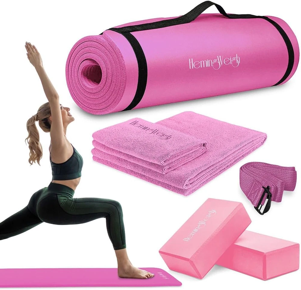 Extra Thick 1/2 Inch Yoga Mat Set for Women – Perfect for Home Workouts and Fitness