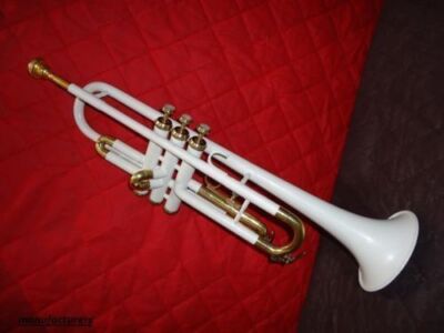 Trumpet  SALE!! NEW WHITE COLOURED BRSSS STUDENT Bb FLAT TRUMPET+ CASE+M/P