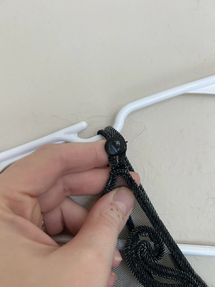 Maxi Vestido Largo Sin Mangas Vintage Años 90 Negro Plateado Metálico Formal Noche Fiesta S Foto 4 de 4