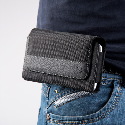 Large Belt Clip Pouch Phone Holster Case Leather Carrying Cover For Smartphone